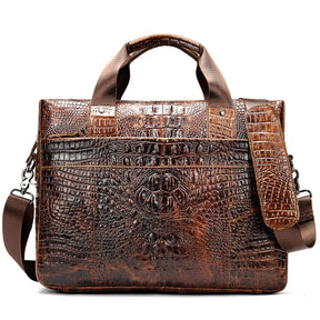 Executive Elegance: Croc Leather Briefcase
