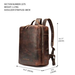 Leather Elegance: 15.6" Laptop Backpack